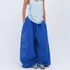 Pantalones Anchos de Pierna con Pedrería Estilo Perezoso Americano Engrosados para Primavera y Otoño, Nueva Moda Transfronteriza Ins Pantalones Casuales de Jazz Danza Tendencia