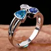 Huajie Amazon Deseo Más Vendido Europeo y Americano Estilo Nuevo Personalizado Hermoso Asimétrico Tres Colores Piedra Anillo Venta Directa