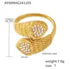 Anillo Doble Corazón de Serpiente de Acero Inoxidable Omega Incrustado a Mano con Circonita de Colores Chapado Electrolíticamente PVD Anillo Ajustable