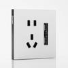Interruptor de enchufe de vidrio templado con sensación de piel blanca, panel de cinco orificios esmerilado oculto para el hogar, interruptor de enchufe 86, venta al por mayor