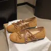 Zapatos de mujer poco profundos estilo retro francés con doble hebilla y lazo 2026 nuevos planos versátiles Mary Jane zapatos de ballet