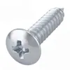 Parafusos autoatarraxantes de aço carbono, cabeça chata e fenda cruzada, TA zincado branco, parafusos de cabeça de guarda-chuva grande, parafusos autoatarraxantes com ponta afiada, m3, m3.5, m4, m5
