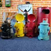 Lixeira Criativa Tipo Pedal Coberta Retro Ferro Hidrante de Ferro Bar Lan House Tamanho Pequeno Balde de Armazenamento Enfeites