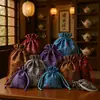 Sacos de Armazenamento de Pentes Atacado, Sacos de Embalagem, Sacos de Veludo para Pentes de Chifre, Sacos de Pente com Cordão Estilo Chinês, Joias