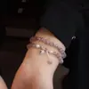 Pulsera de Piedra Ojo de Gato con Cuentas para Mujer, Diseño Primavera y Verano, Pulsera Doble Círculo con Cuentas, Joyería de Pulsera de Gama Alta Estilo Ins, Venta al por Mayor
