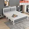Cama plegable de uso doméstico con estructura de hierro, cama de siesta individual para viviendas de alquiler, cama doble portátil con estructura de hierro, cama simple de tablero duro, tipo económico