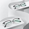 Montura de gafas vintage M23-26, montura de cejas, gafas para miopía, montura media personalizada para hombre, montura de titanio, gafas poligonales Danyang para miopía.