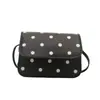Mini Bolsa de Ombro Elegante Exquisite Linda Casual Estampa de Bolinhas Onduladas Popular Moda Tendência Bolsa Transversal Pequena Bolsa Quadrada para Mulheres
