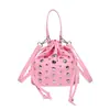 Bolso de Hombro Trendy Estilo Coreano con Remaches para Mujer, Bolso de Mano Ligero Compacto Elegante Tipo Cubo para el Trabajo y los Viajes