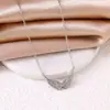 Collar Colgante de Acero Inoxidable Personalizado de Ángel con Doble Agujero y Alas para Mujer, Collar de 18K, Joyería, Regalos, Venta al por Mayor