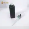Botella cuadrada de vidrio negra grande de 75 ml con gotero, botella para esencia, botella para esencia cosmética, materiales de embalaje