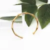 Pulsera de Sección de Bambú Nueva para Mujer Brazalete Abierto Sólido Ajustable Moda Versátil Regalo para Novia