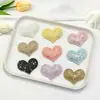 Lentejuelas con Forma de Corazón Brillantes Ultrasónicas con Lazo de Perlas, Accesorios para el Cabello Hechos a Mano para Bricolaje, Decoraciones para Zapatos y Sombreros, Adornos para Ropa
