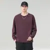 Sudadera informal de cuello redondo de estilo americano de moda para hombre, 2026 primavera/otoño, resistente, informal, talla grande, versátil, de manga larga, básica