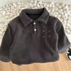 Moletom Fleece Masculino, Fleece Polar Espessurado Elástico Roupas de Outono e Inverno, Camisa Básica Quente com Gola Polo para Bebês e Crianças