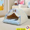 Ninho de gato tenda de inverno fechado segurança cama de cachorro casa de segurança universal para todas as estações ninho para cachorro pequeno pet