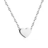 Collar con Colgante de Corazón Estilo Europeo y Americano al por Mayor, Colgante Sencillo y Elegante, Joyería al por Mayor de Collar de Acero Inoxidable con Forma de Corazón para Mujer
