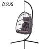 Silla de Ratán para Exteriores con Características Plegables Izquierda y Derecha, Silla Cesta Colgante para Ocio en Casa en Interiores, Silla Colgante de Columpio