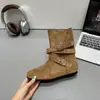 Primeiro Encontro Temporada Estilo Deserto Retrô Salto Escondido Botas Western Femininas 2026 Outono/Inverno Lançamento Novo Cano Curto Emagrecimento Botas Martin Moda