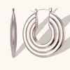 Pendientes Huecos Geométricos Exagerados de Personalidad Moda Transfronteriza Europea y Americana Color Acero Inoxidable Pendientes Versátiles Simples de Gama Alta para Mujeres