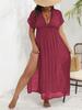 Vestido longo das mulheres Blusa de praia plus size feminino cross-border europeu e americano novo vestido de cintura profunda V profundo sem costas