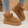 Zapatos de algodón para calle con efecto desgastado por el viento para mujer 2023 botas de moda versátiles de algodón estilo hada celebridad de internet suela gruesa alta temporada de otoño e invierno negro
