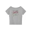 Camiseta de Verão Nova Estilo Ombro Só Manga Curta para Mulheres, Design de Nicho, Casual, Solta e Versátil Top com Ombro Inclinado