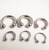 Anillo de Herradura de Acero de Titanio Acero Inoxidable Transfronterizo Tamaño Grande Anillo de Bola Cautiva Pendiente de Rosca Interna Anillo para Pezón Anillo Genital Anillo Multiusos Anillo PA