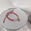 Pulsera de Agata Marca Fu para Novia Estilo Ins Diseño Nicho Cuerda Roja Cuerda Tejida Cuerda de Mano Joyería de Mano para Pareja para Hombres y Mujeres
