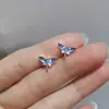 Aretes de Libélula con Circonita Azul Jade, Aretes Simples y Exquisitos de Lujo Ligero, Serie de Insectos Infantil y Linda, Venta Directa del Fabricante