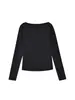 Camiseta Lyocell Tencel Lã Merino Uma Manga Longa Slim Fit Básica Versátil Camada Base