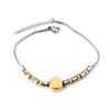 Pulsera de Cuentas Amazon Transfronteriza Estilo Frío Amor Cruz Ovalada Degradada Dorada Retrato Acero Cuentas Geométricas Pulsera para Mujer