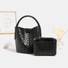 Agente de Compras de Hong Kong Bolso Cubo Tejido de Moda para Mujer 2025 Nuevo Bolso de Mano de Gama Alta de Nicho Bolso Cruzado Versátil