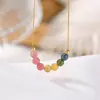 Yilu Plata Esterlina S925 Chapado en Oro Turmalina Elegante Versátil Exquisito Siete Estrellas Collar de Perlas Redondas Moda Versátil Set de Cadena de Plata