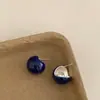 Pendientes de Gota Redondos de Esmalte de Diseño Retro de Lujo Ligero de Moda para Mujer, Ornamentos para Orejas de Temperamento Único Versátiles de Alta Gama