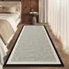 Alfombra de dormitorio color crema estilo francés, lujosa y elegante, adecuada para uso doméstico, dormitorio, mesita de noche y área de ventanal, resistente a las manchas