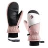 Guantes de esquí ajustados para hombre y mujer, cálidos de invierno, forrados de felpa, engrosados, para exteriores, para andar en tranvía, a prueba de viento, pantalla táctil, a prueba de frío, impermeables