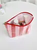 Bolsa de Maquillaje Impermeable de PVC de Nuevo Modelo Transfronteriza para Mujer, Neceser Rayado de Gran Capacidad, Bolsa de Almacenamiento de Viaje Versátil de Alto Valor