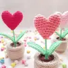 Transfronteiriço Acabado Mini Amor Tecido à Mão Pequeno Vasinho Flores Simuladas de Lã Ornamentos Criativos para Mesa Presentes Atacado