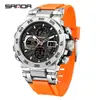 Reloj Sanda Juvenil de Aspecto Elegante Personalizado Tres Dimensiones Doble Pantalla Deportivo Electrónico Snooze Resistente al Agua Venta al por Mayor