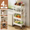 Estante de almacenamiento pequeño con ruedas, estante de almacenamiento de varios niveles de pie para sala de estar y cocina, estante de almacenamiento móvil para juguetes y bocadillos de bebé