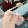 Anel de Calcedônia Rosa Tipo Gelo Banhado a Prata 925 com Ágata Rosa Anel Feminino Anel de Ágata Rosa Ovo de Pombo Joia