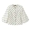 Moda Feminina Transfronteiriça Primavera e Outono 2026 Estilo Europeu e Americano Moda Bolinhas Botão Assimétrico Manga Rebatida Blazer para Mulheres B129702