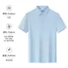 Camisa Polo de Algodón Seda de Hielo Ropa de Trabajo Verano Fresca Cuello Solapa Manga Corta Oficina de Inscripción Universitaria Camisa Cultural Exterior para Hombre