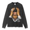 Camiseta de Manga Corta con Estampado Hip-Hop Retro Transfronterizo Sudadera con Capucha de Cuello Redondo de Manga Larga