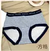 Calcinhas de Algodão Puro da Moda para Meninas com Listras Vintage, Xadrez e Bolinhas, Calcinhas Triângulo Femininas Confortáveis com Forro de Algodão