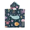 Capa con Capucha de Playa para Niños con Temática Oceánica, Toalla Cambiador de Playa, Traje de Baño, Toalla de Baño Personalizada Impresa, Bata
