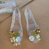 Sapatos de Gelatina Coreanos Sapatilhas Baixas Sandálias e Chinelos de PVC Cristalino para Uso Externo Casual Bico Fino Slip-On Recortado Sapatos de Dança