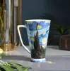 Taza Grande de Porcelana de Hueso, Serie de Pintura al Óleo Creativa para Uso Doméstico, Vaso de Agua para Pareja, Estilo Europeo, Lujo Ligero, Simple y Artístico