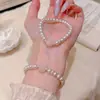 Pulseira de Cristal em Pó de Pérola, Luxo Leve, Nicho, Joia de Alta Qualidade, Simples, Doce, Exquisite, Elegante, Pulseira Versátil para o Dia a Dia